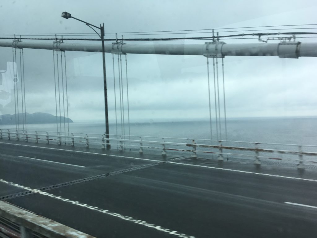 Rainy weather on the bridge